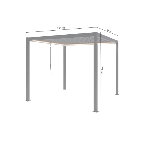 Pergola ogrodowa tarasowa aluminiowa NORDVIC Skyline LED Light 3 x 3 m Antracyt